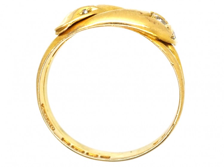 Edwardian 18ct Gold, Sapphire & Diamond Snake Ring