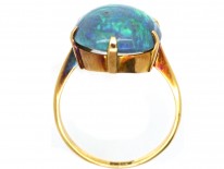 Art Deco 18ct Gold & Black Opal Ring