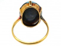 Art Deco 18ct Gold & Black Opal Ring