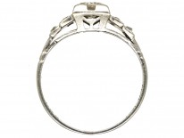 Art Deco Diamond Solitaire Ring With Diamond Set Shoulders