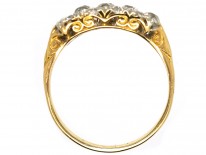 Edwardian 18ct Gold & Platinum Five Stone Diamond Cluster Ring
