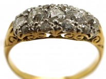 Edwardian 18ct Gold & Platinum Five Stone Diamond Cluster Ring