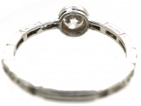 Art Deco Diamond Solitaire Ring With Diamond Set Shank