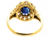 Victorian 18ct Gold, Sapphire & Diamond Oval Cluster Ring