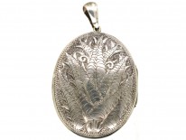 Victorian Double Stripe Silver Locket