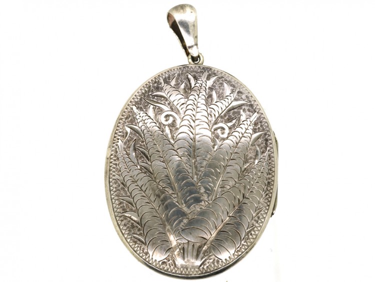 Victorian Double Stripe Silver Locket