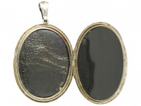 Victorian Double Stripe Silver Locket
