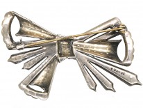 Art Deco Silver & Paste Bow Brooch