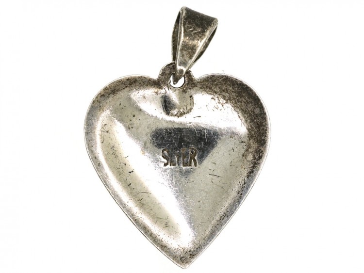 Silver & Marcasite Heart Pendant