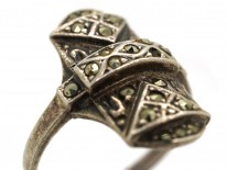 Art Deco Silver & Marcasite Rectangular Ring