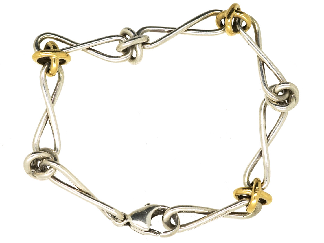 Tiffany Silver & Gold Knot Bracelet By Paloma Picasso (36C/OJ