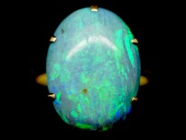 Art Deco 18ct Gold & Black Opal Ring