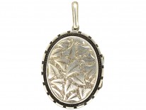 Victorian Silver & Gold Overlay Locket With A Bird & Butterfly