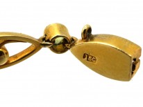 Edwardian 15ct Gold Suffragette Bracelet Set With Peridots, Pearls & Rubies in Original Case