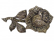 Silver & Marcasite Rose Brooch