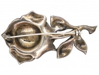 Silver & Marcasite Rose Brooch
