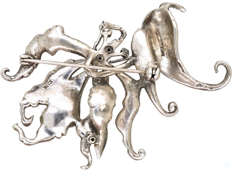 Silver & Marcasite Fantasy Brooch