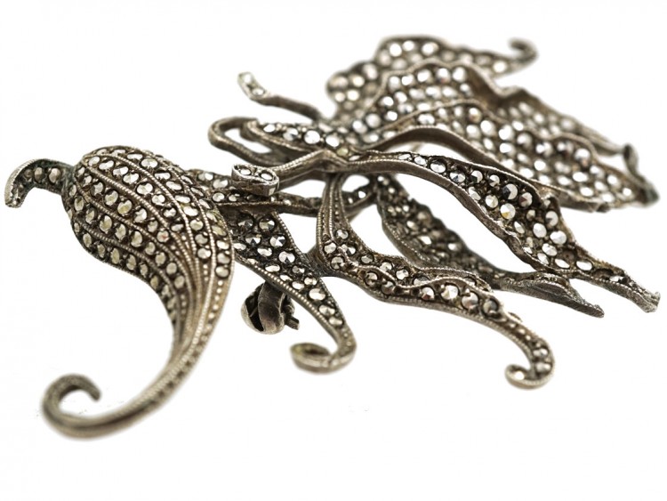 Silver & Marcasite Fantasy Brooch