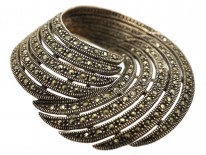 Silver & Marcasite Swirly Brooch