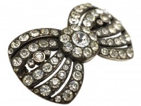 Victorian Silver & Paste Bow Brooch