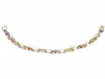 Multi Stone Silver & Marcasite Bracelet