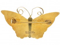 Silver Gilt & Blue Enamel Butterfly Brooch By David Andersen