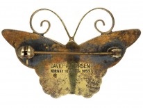 Silver Gilt & Enamel Butterfly Brooch By David Andersen