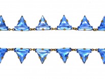 Art Deco Czechoslovakian Blue Paste Necklace