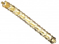 Silver Gilt Tulip Design Green Enamel Bracelet