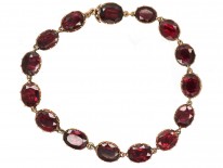 Georgian Gold & Flat Cut Garnet Bracelet