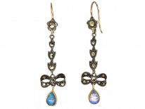 Silver, Marcasite & Opal Drop Earrings