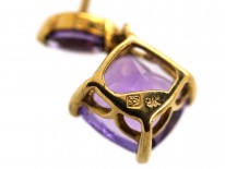 9ct Gold Amethyst Drop Earrings