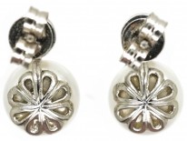 18ct White Gold Pearl & Diamond Earrings