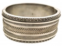 Victorian Etruscan Work Silver Bangle
