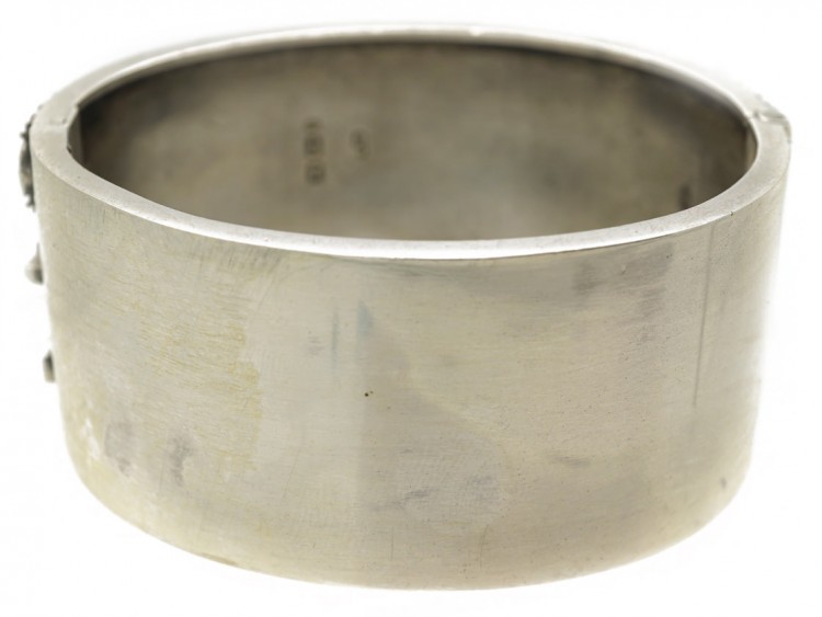 Victorian Etruscan Work Silver Bangle