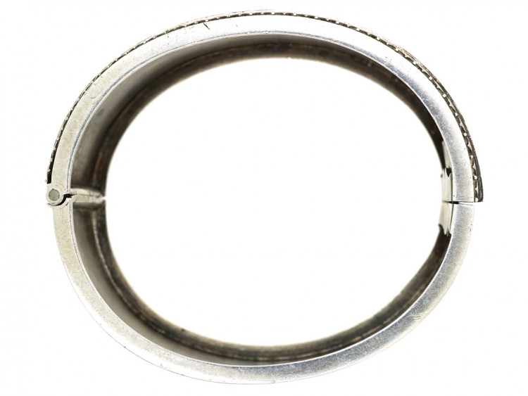 Victorian Etruscan Work Silver Bangle