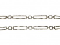 Art Deco Silver & Paste Long Chain Necklace