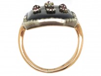 Georgian 9ct Gold & Silver, Blue Glass & Paste Firmament Ring