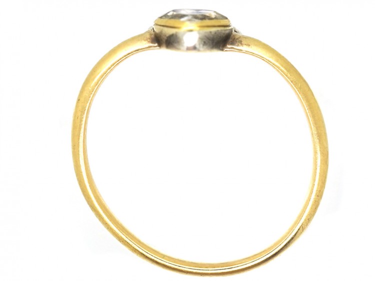 18ct Gold Stuart Heart & Crown Rock Crystal Ring