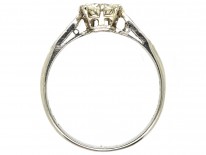 Art Deco Diamond Solitaire Ring With Diamond Shoulders