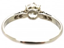 Art Deco Diamond Solitaire Ring With Diamond Shoulders