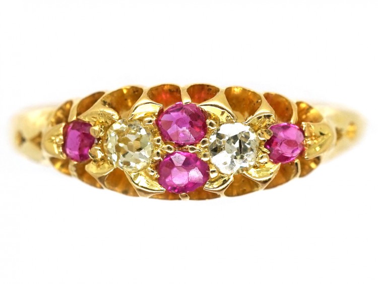 Victorian 18ct Gold, Diamond & Ruby Ring