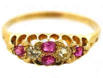 Victorian 18ct Gold, Diamond & Ruby Ring