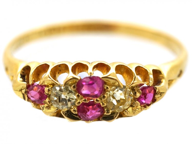 Victorian 18ct Gold, Diamond & Ruby Ring