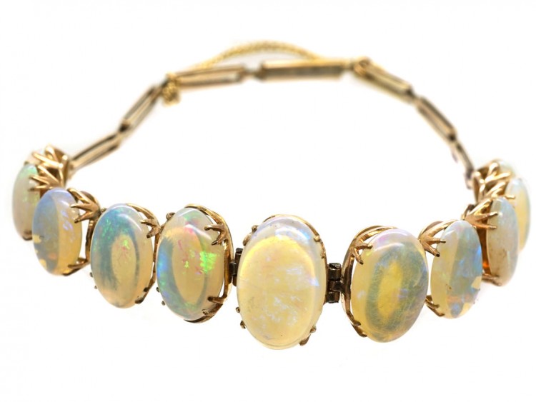 Edwardian 9ct Gold & Opal Bracelet