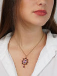 Edwardian 15ct Gold Amethyst & Natural Split Pearl Pendant
