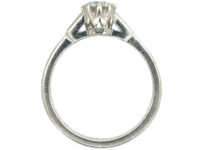 Millenium Platinum & Diamond Solitaire Ring With Diamond Baguette Shoulders