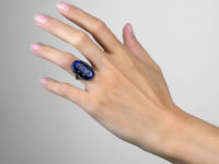 Georgian 9ct Gold & Silver, Blue Glass & Paste Firmament Ring