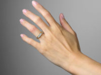 Edwardian 18ct Gold Five Stone Diamond Boat Shaped Ring