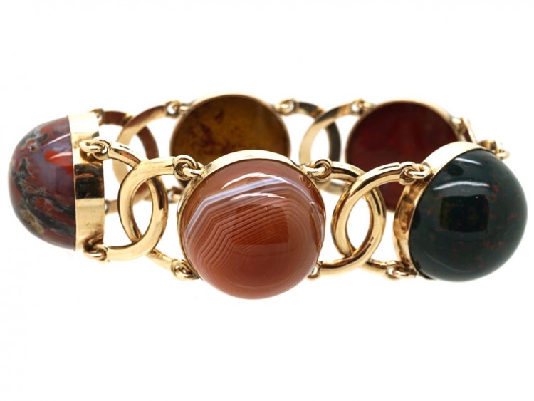 Victorian Scottish Gold & Agate Bracelet
